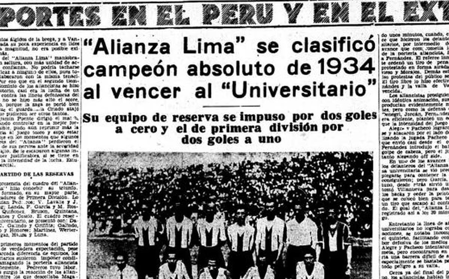 Alianza Lima El Verdadero Campeon del Futbol Peruano de 1934