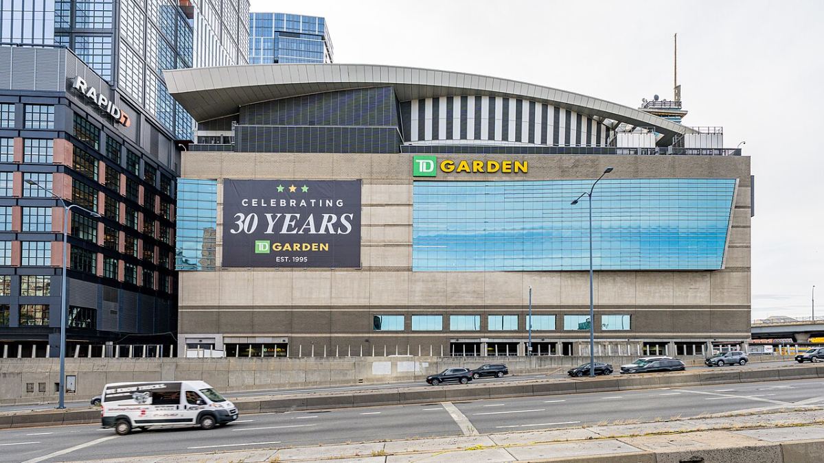 Exterior del TD Garden de Boston, fotografiado en noviembre de 2025.