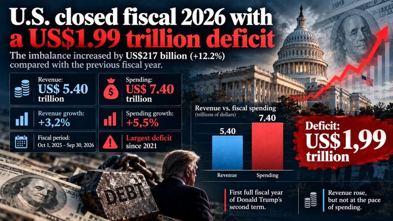 U.S. ends fiscal year with a nearly $2 trillion deficit and a growing interest burden