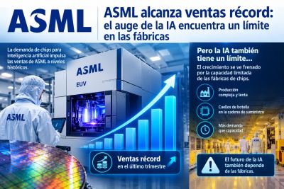 ASML alcanza ventas récord: el auge de la IA encuentra un límite en las fábricas
