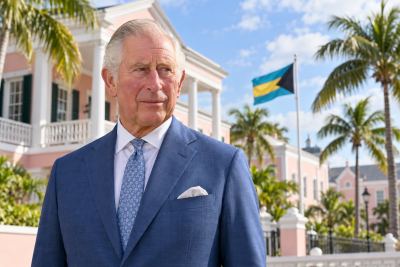 Illustrative image of King Charles III in Nassau, Bahamas.