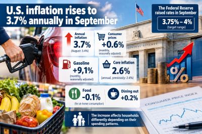 U.S. inflation climbs to 3.7% as gasoline squeezes households and tests the Fed