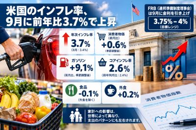 米インフレ率が3.7％に上昇　ガソリン高で家計とFRBに再び圧力