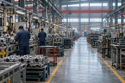 Illustration of Chinese manufacturing and the October 2026 official PMI reading of 49.3.