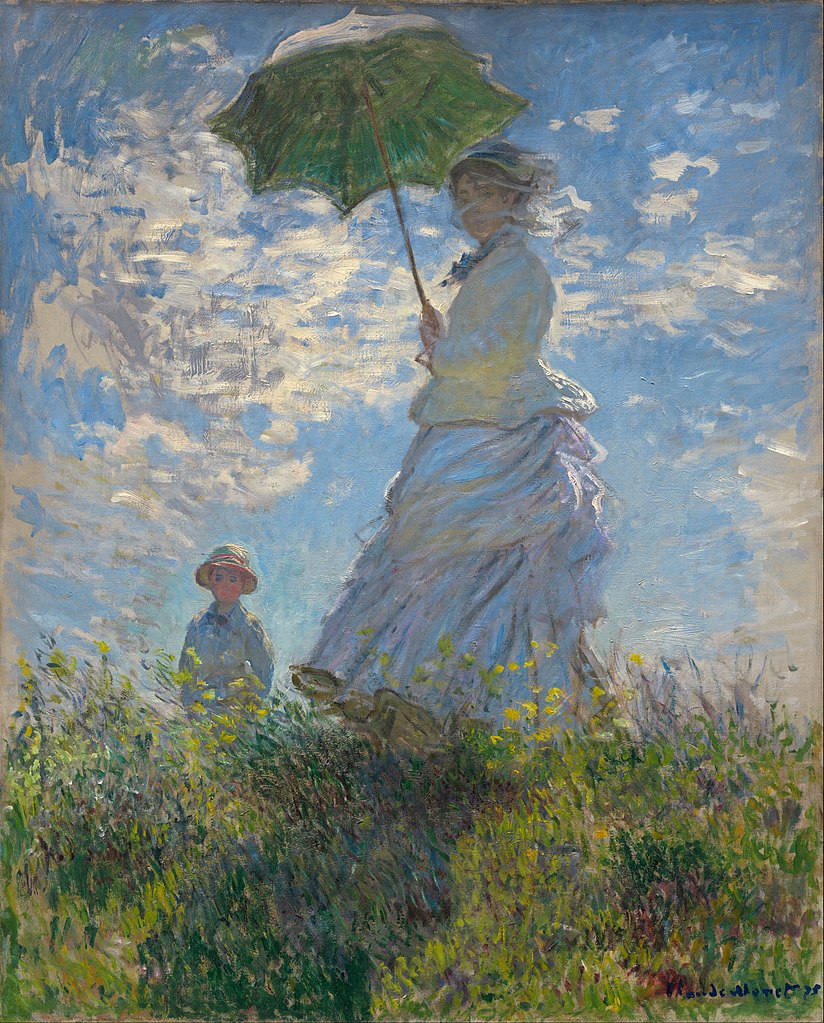Mujer con sombrilla - Madame Monet y su hijo 87 de Claude Monet
