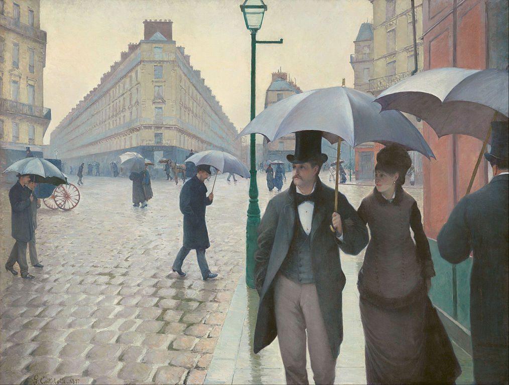 Calle París; Día lluvioso 877 de Gustave Caillebotte.
